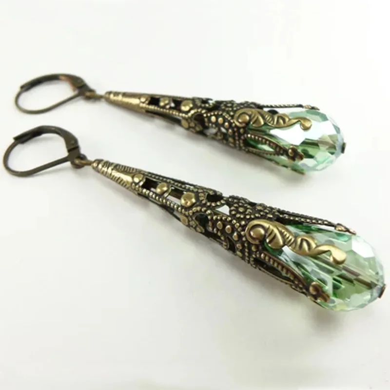 Винтажные Антикварные Золотые длинные висячие серьги для женщин модные с