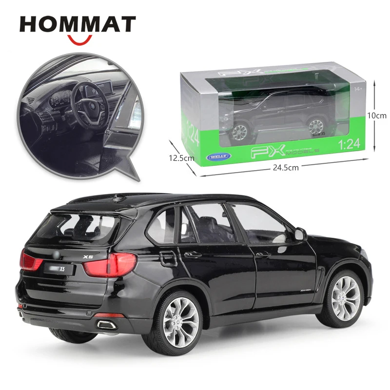 Модель автомобиля HOMMAT 1:24 Welly X5 SUV литой автомобиль из сплава коллекционная