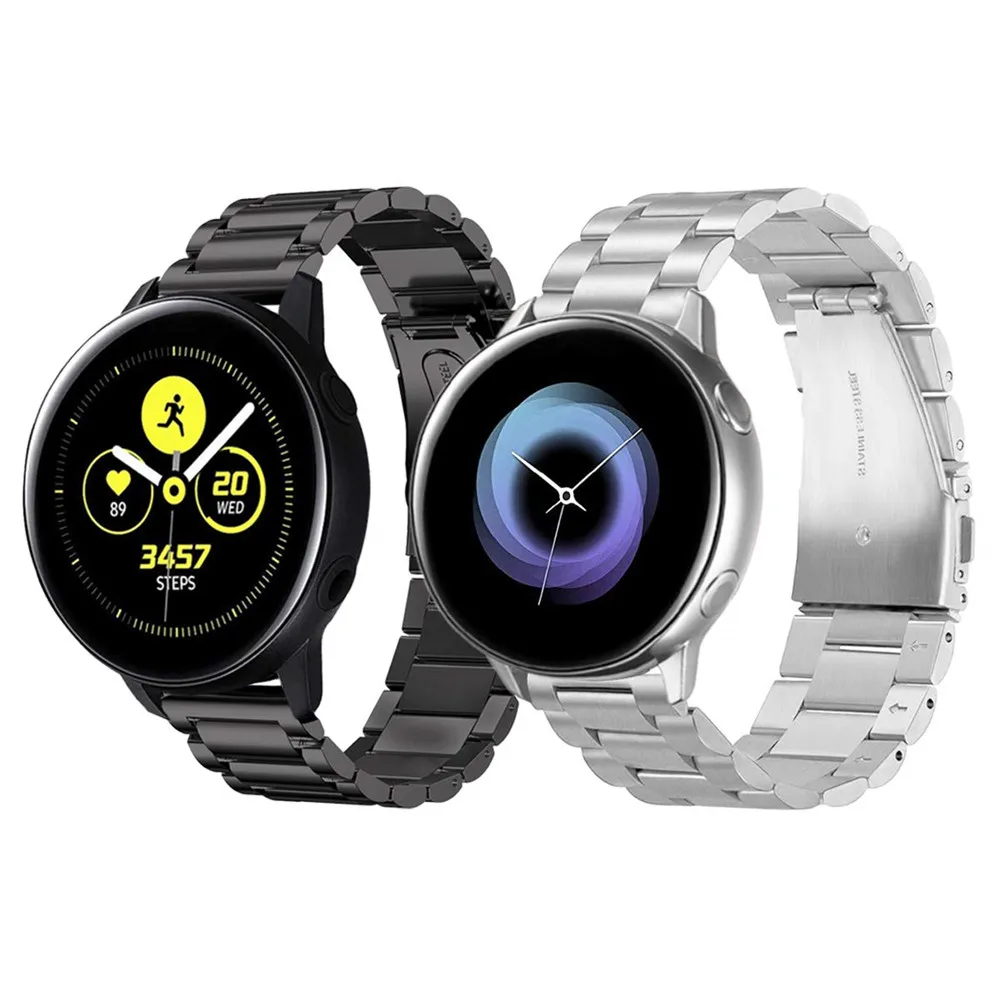 Ремешок для samsung Galaxy Watch Active/42 мм 20 мм ремешок из нержавеющей стали для Garmin Vivoactive 3/3 Music/3 ч/Vivomove HR