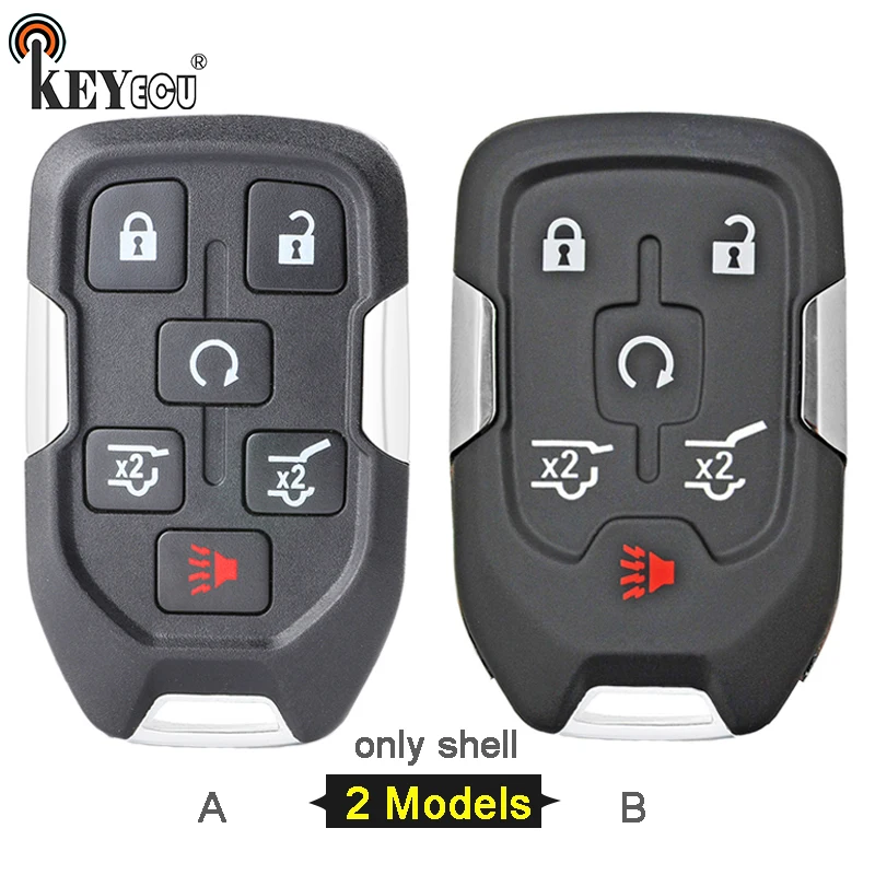 

KEYECU for Chevrolet Suburban Tahoe, for GMC Yukon XL Replacement 5+1 6 Button Smart Remote Key Shell Case Fob FCC ID: HYQ1AA