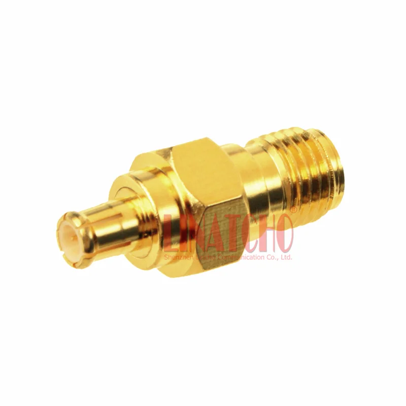 10 pcs sales golden color RF 50ohm SMA female to MCX male connector adaptor