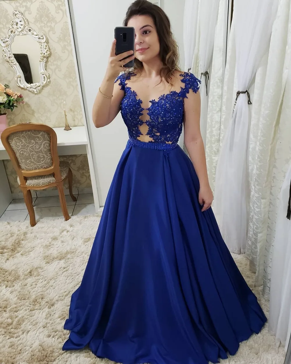 Vestidos De Gala элегантное платье с рукавами крылышками и кружевной аппликацией для