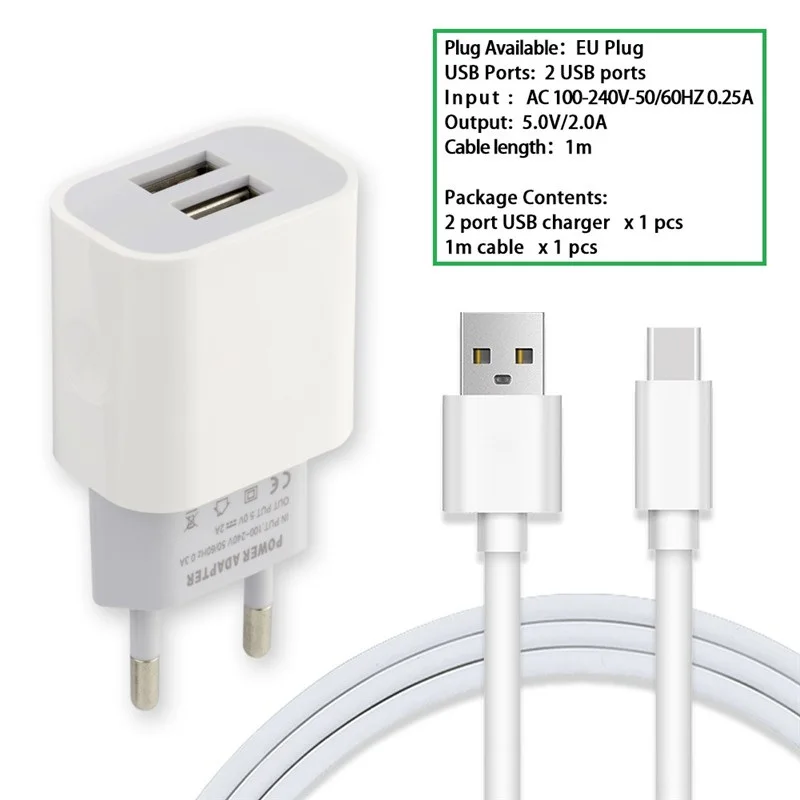 Адаптер зарядного устройства для путешествий с разъемом USB C Huawei P20 P30 nova Mate 20/OPPO R17