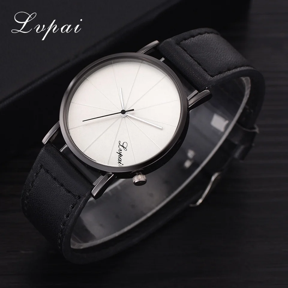 Reloj Lvpai модные с большим циферблатом военные кварцевые мужские часы кожаные