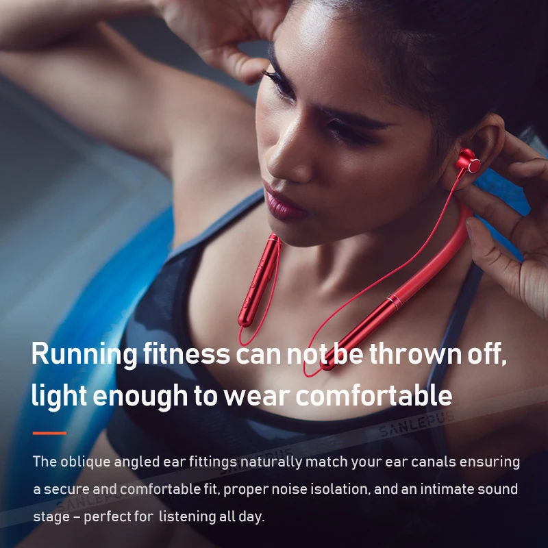 Беспроводные спортивные Bluetooth наушники SANLEPUS беспроводные вкладыши с микрофоном
