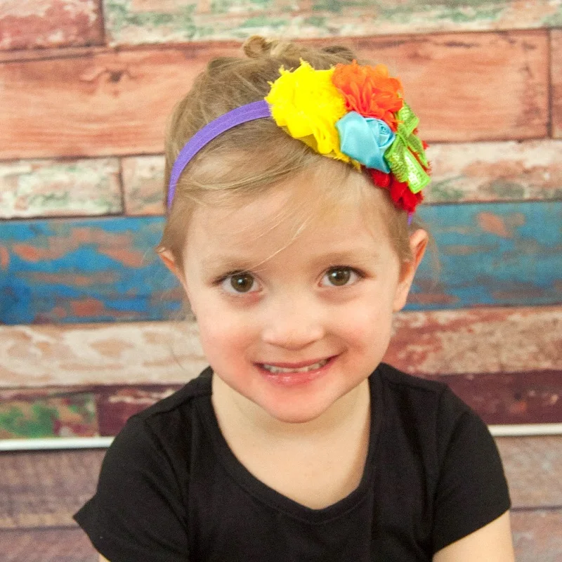 Naturalwell Baby Girls Halloween Headband Black Orange Shabby Flower Hairband Infant Christmas Hair Band Witch Headbands HB465 | Детская