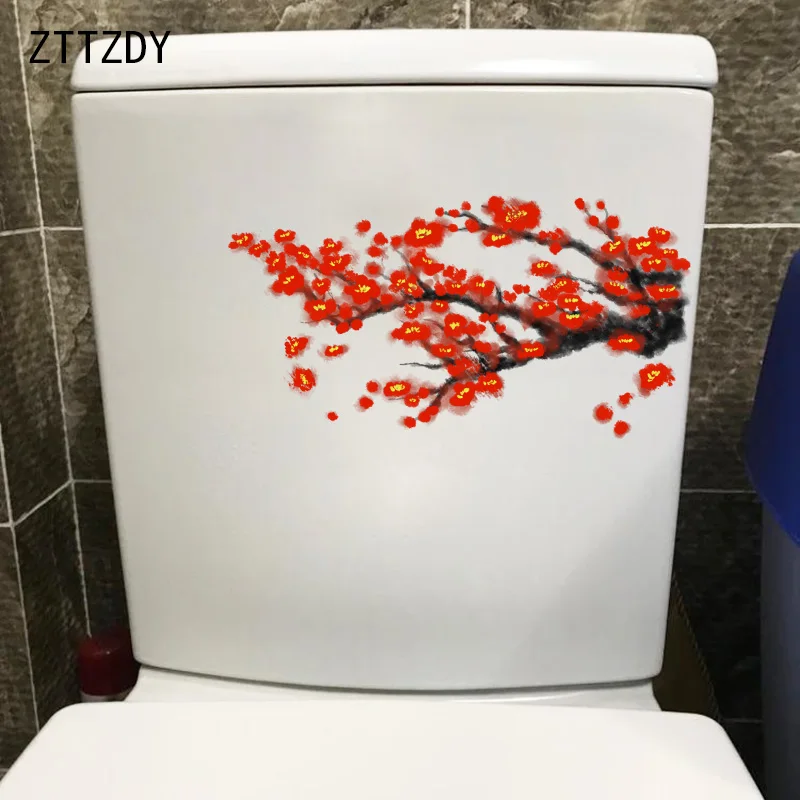 ZTTZDY 23 9*13 см в китайском стиле ручная роспись цветы Туалет наклейки на сиденья