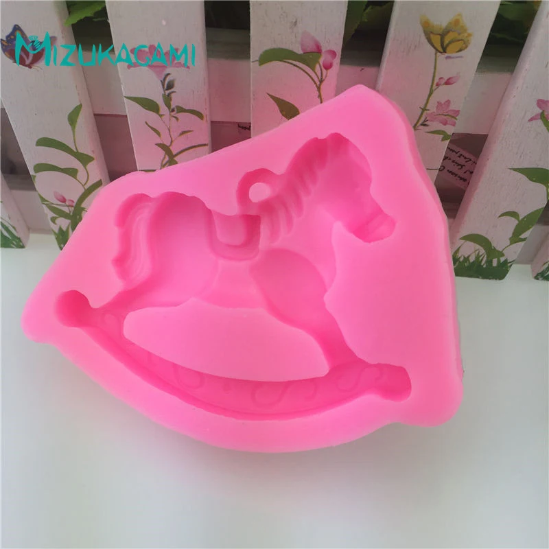 3D Wooden Horse Pendant Chocolate DIY Fondant Cake Decorating Tools Lace Border Silicone Mold Kitchen Baking MJ-00912 | Дом и сад