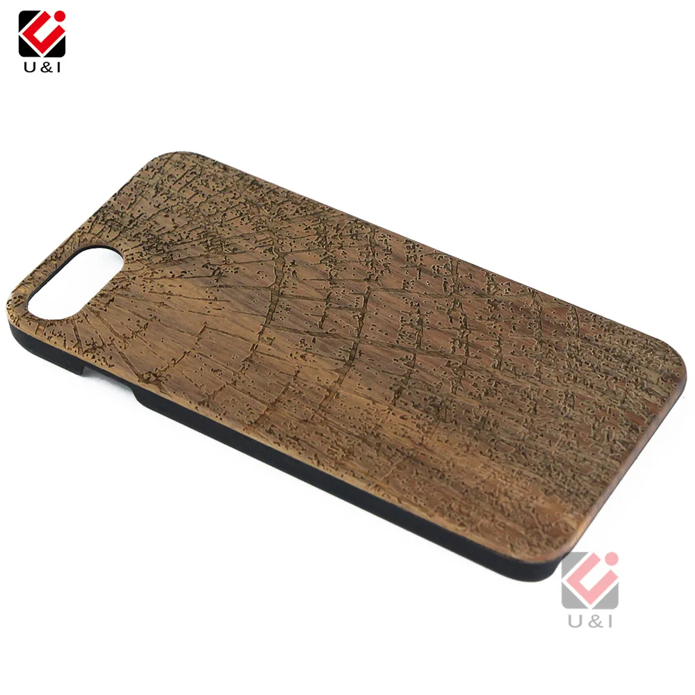 U&I Case For iPhone 7 plus 6plus 6splus 6s 6 5s 5 Wood Wave Tree Rings Carved PC Back Protector Cover for |