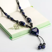 heaert sharp ceramics bead necklace memorial necklaces chinese style necklaces pendants womens gift party necklaces iy274