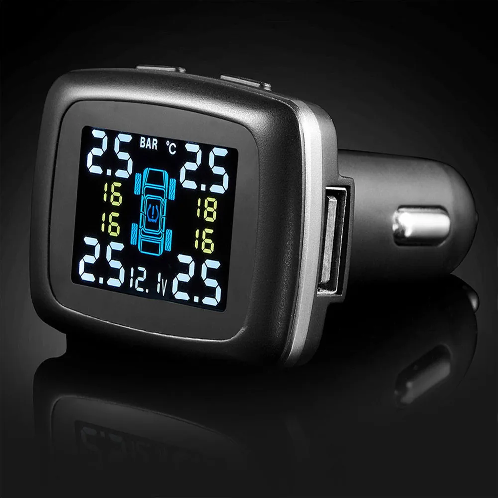 RETFGTU Professional Wireless Smart TPMS 12V Real Time Digital Tire Pressure Monitoring System Alarm Car Charger | Автомобили и
