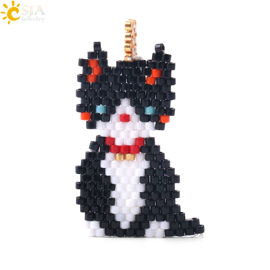 Csja Miyuki Cat подвеска Delica бусы плетеные милые животные котенок украшения с котятами