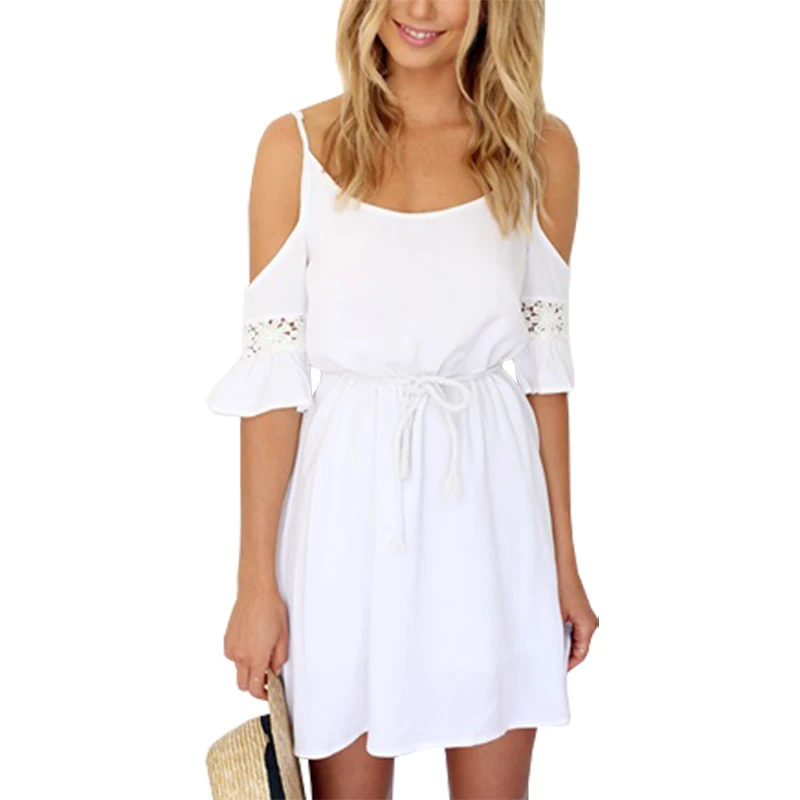 Летнее платье новое без бретелек с коротким рукавом сексуальное на бретелях