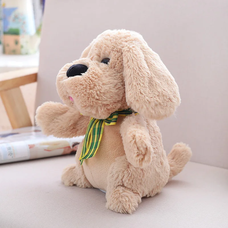 28 см Электрический Peek A Boo Dog плюшевый Пение животных детские музыкальные игрушки