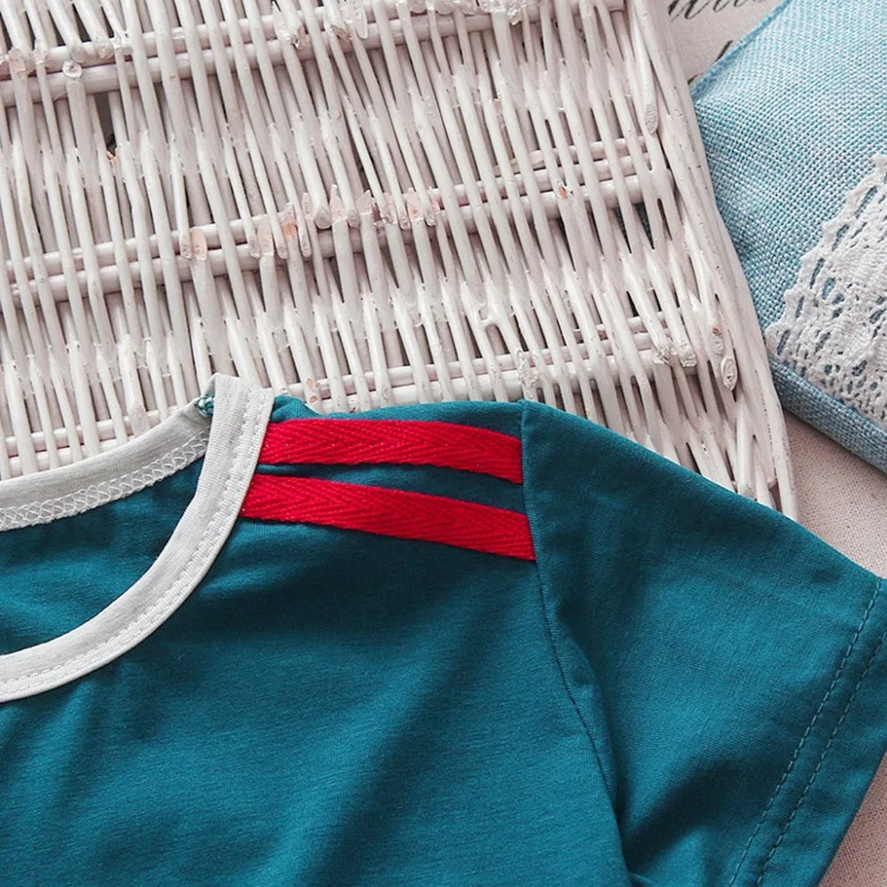 Детская одежда для маленьких мальчиков детские топы с короткими рукавами и