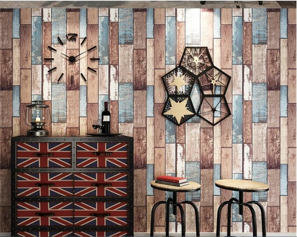 3D обои beibehang с имитацией древесины в стиле ретро|3d wallpaper|board wallpaperimitation wood |