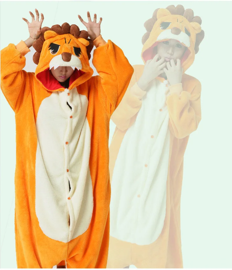 Осенне зимняя Милая картинка с животными|fleece costume|pajamas adultlion pajamas |