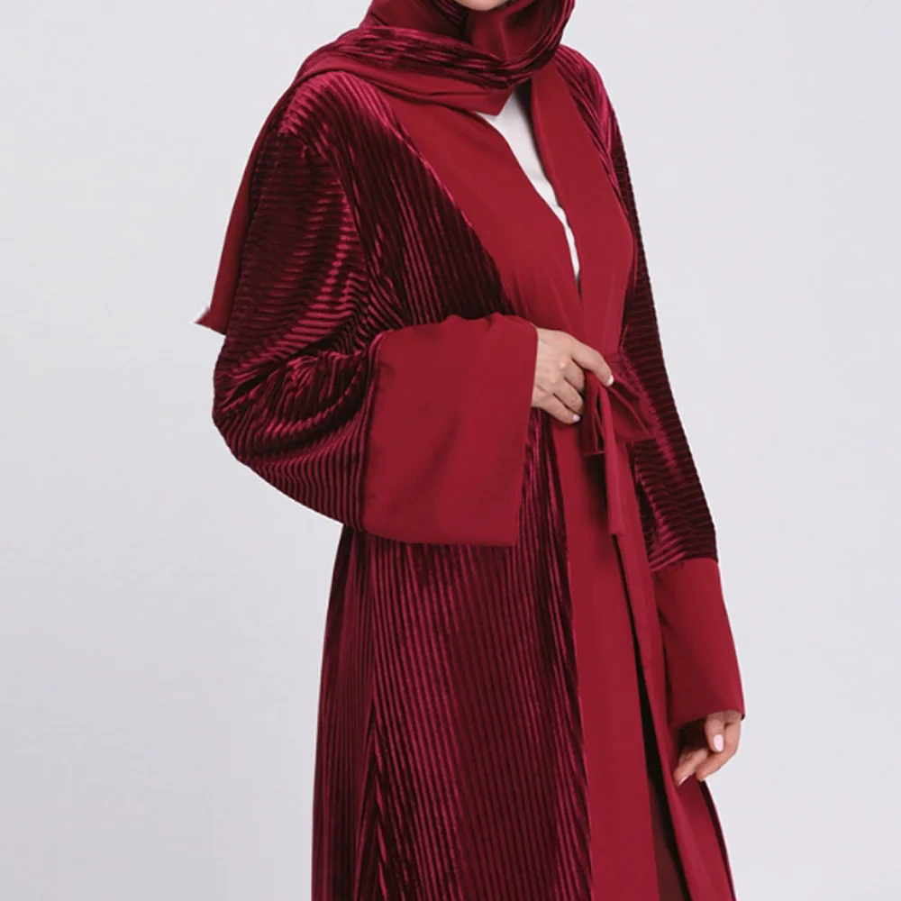 Женское платье Кафтан Abaya черное свободное мусульманское кимоно большого