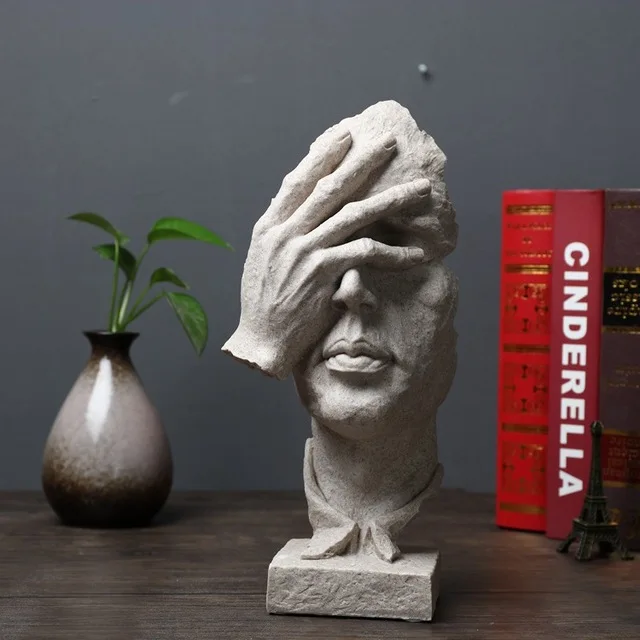 Креативные статуи Thinker Ретро абстрактные персонажи Статуэтка не слушать/говорить/выглядеть миниатюрная скульптура Домашний Настольный подарок - Цвет: Like The Picture