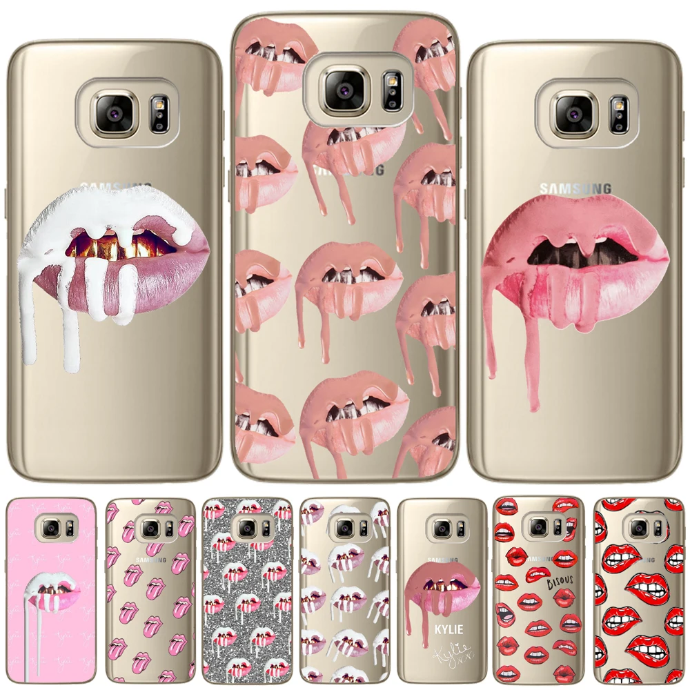 Сексуальная девушка Kylie kiss губы Мягкий ТПУ чехол для Samsung Galaxy S5 Mini S6 S7 Edge S8 S9 S10 Plus E
