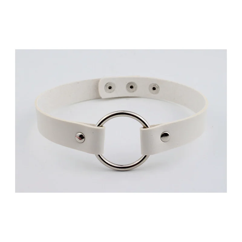 Модные украшения круглый кожаный чокер колье подарок для женщин Девушка ошейник