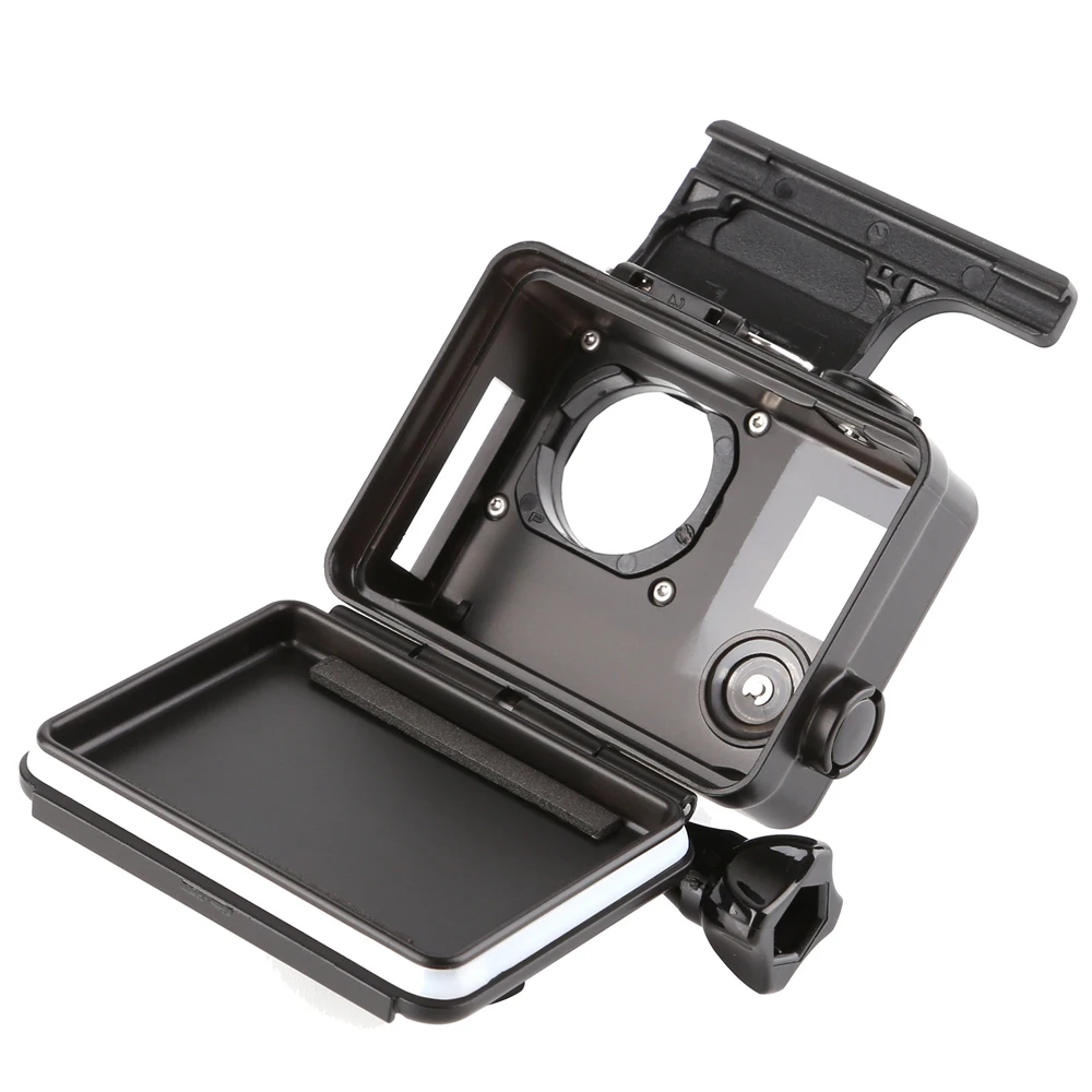 Черный сторона открыта защитный Корпус чехол для Gopro Hero 3 4 + черный серебристый