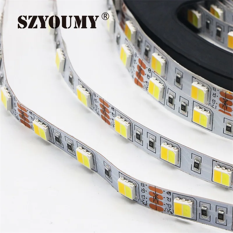 Светодиодная лента от szyoumy 5 м Катушка 12 В 5050 300 Led CCT цветовая температура