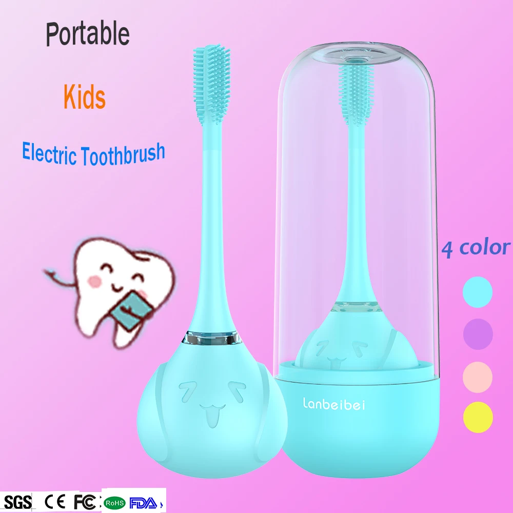 Ребенок 3 сторонняя электрическая зубная щетка аккумуляторная батарея для детей