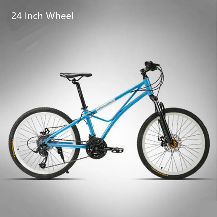 Blue 24 inch Бренд, рама из алюминиевого сплава, горный велосипед, для спорта на открытом воздухе, 24/26 дюймов, колеса, 24/27 скоростей, дисковый тормоз, MTB, велосипед - Цвет: Blue 24 inch