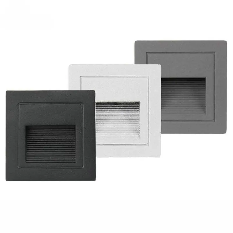 

Recessed LED Stair Light 3w Aluminum Square wall corner lamp In Step Lamp for Concrete wall Stairway Night Lights