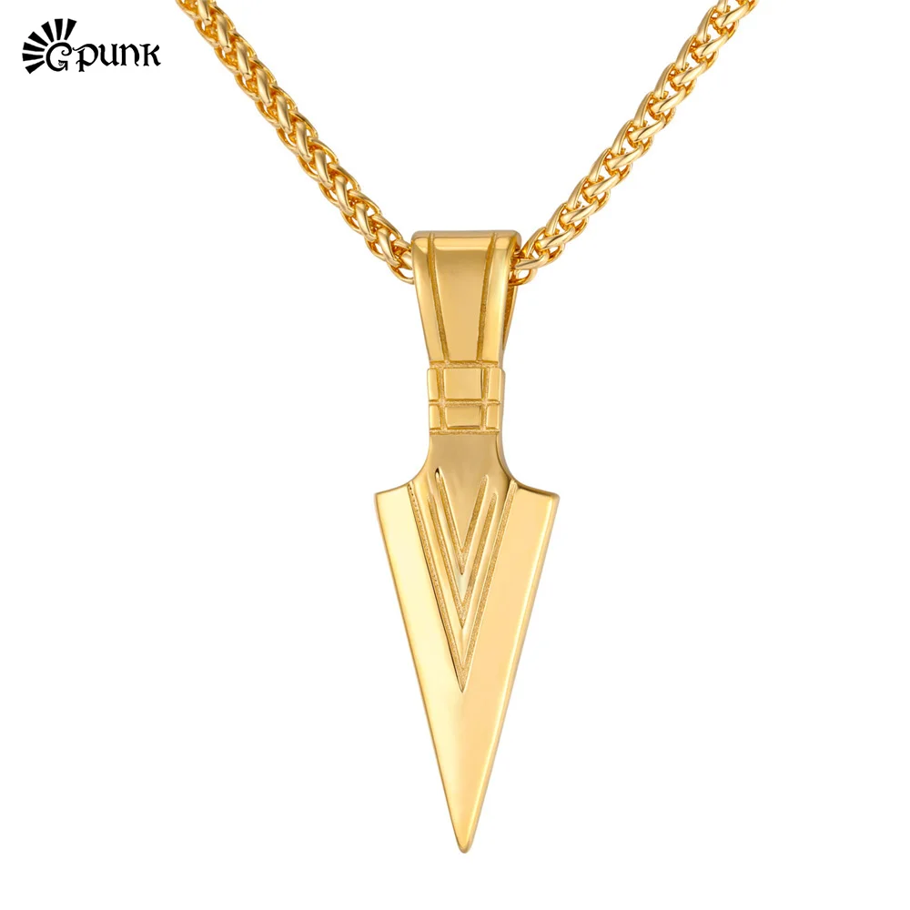 Ожерелье с подвеской копьем для Мужчин Ювелирные изделия цепочка из нержавеющей