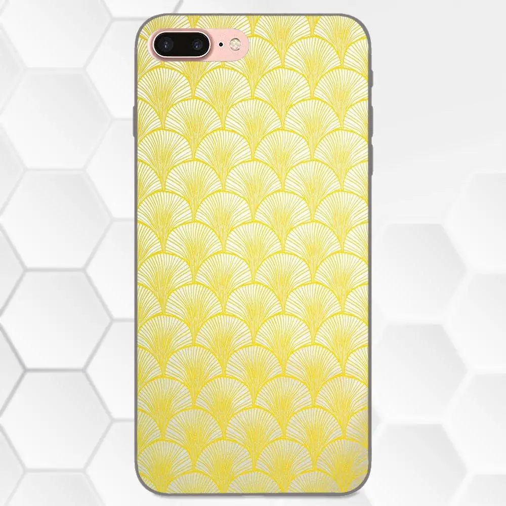 Мягкий Силиконовый ТПУ черный чехол для Apple iPhone 4 4S 5 5S SE 6 6S 7 8 Plus X XS Max XR желтая Orla Kiely