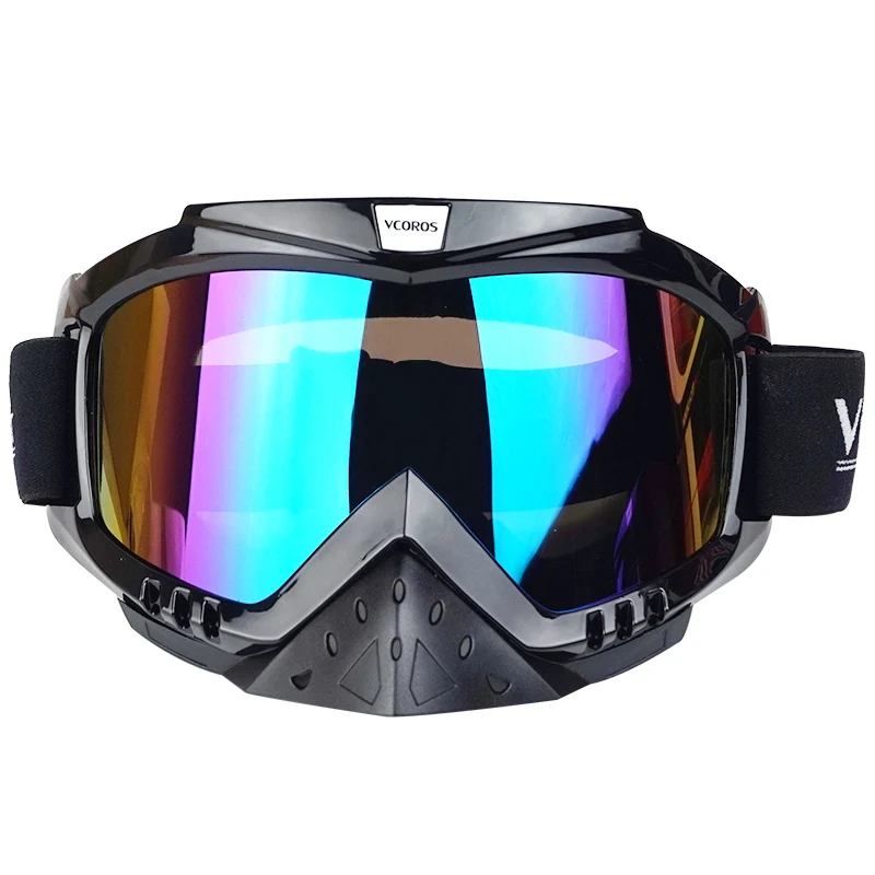 Vcoros Gafas moto rcycle очки шлем очки мото шлемы очки маска для мотокросса лыжные ветрозащитные очки - Цвет: colorful lens