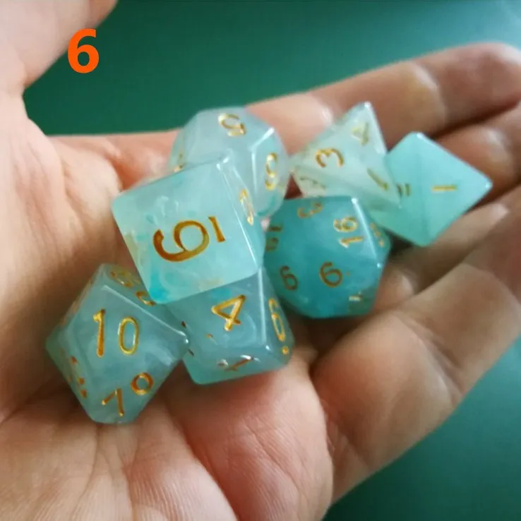 7 шт./лот, Набор кубиков D4, D6, D8, D10, D10%, D12, D20, разноцветные многогранные кубики для настольной игры, Набор кубиков TRPG