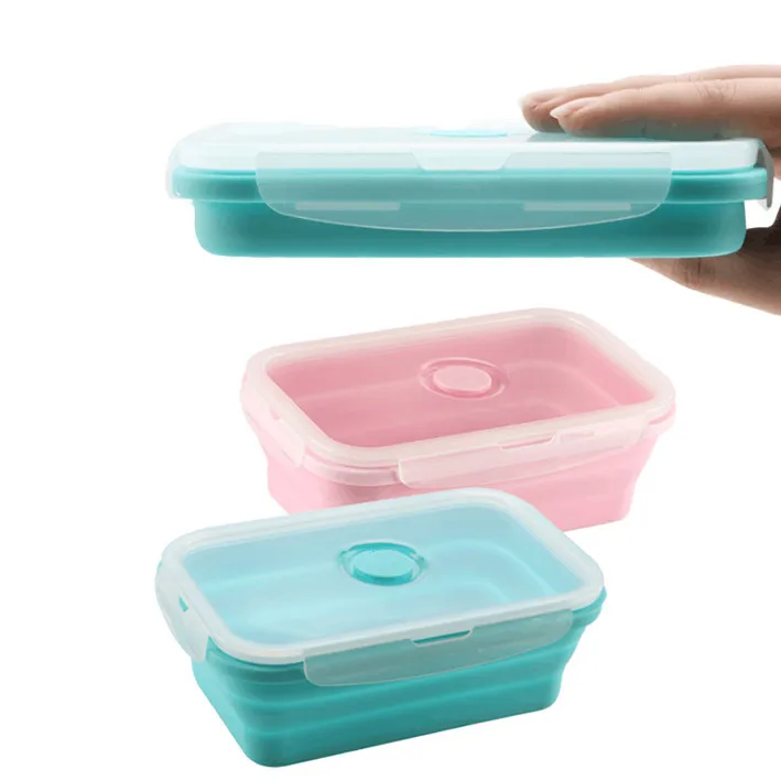 3 шт./компл. силиконовая складная коробка Bento Складная портативная для обеда