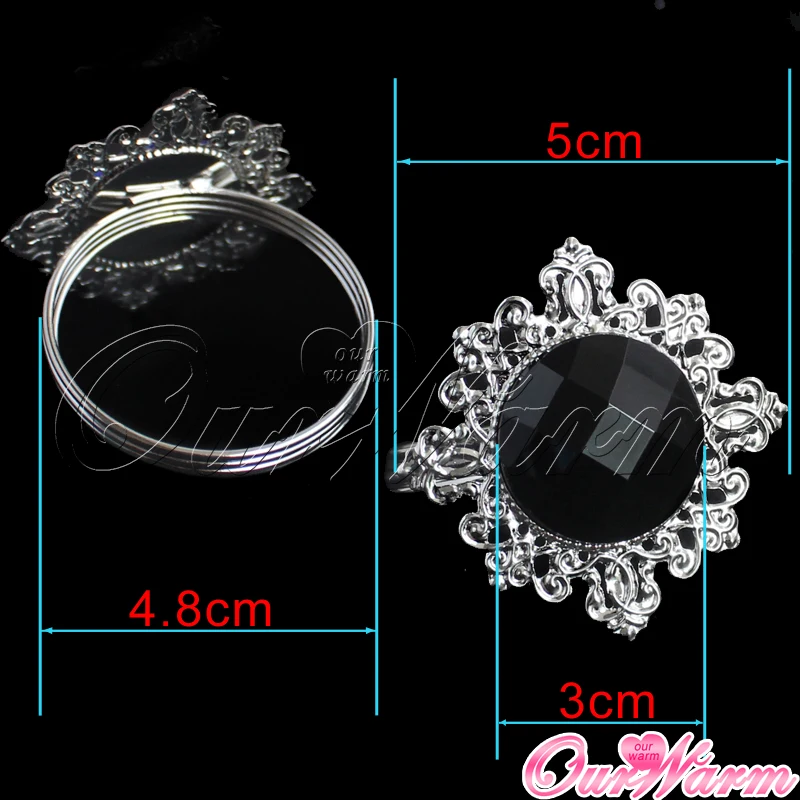 

100 Pcs/lot White Diamond Napkin Rings Serviette Holder for Wedding Decoration Party Banquet Table Decoration Kitchen Dining Bar