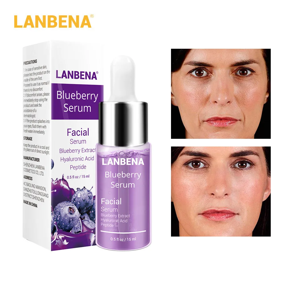 Сыворотка lanbena + с витамином C 24 K Золотая сыворотка черничной ягодой Poren Behandlung Mitesser