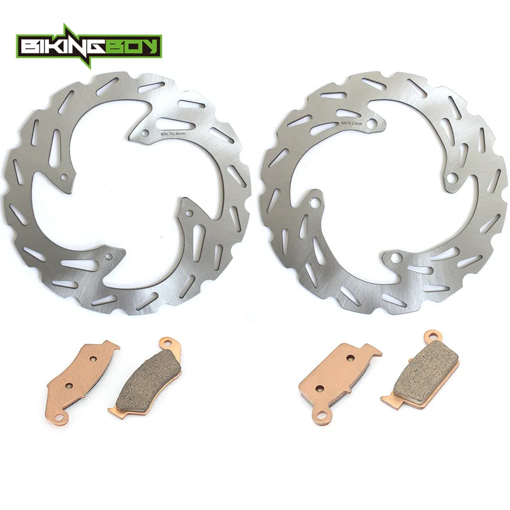 BIKINGBOY спереди и сзади тормозные диски роторов колодки для Kawasaki KX250F 06-15 13 12 11 10 09 08