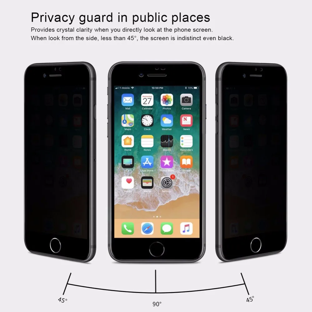 Антибликовое стекло для iphone 8, NILLKIN, анти-писк, полное покрытие, закаленное стекло, Защита экрана для Apple iphone 7, 8 plus, 8 plus