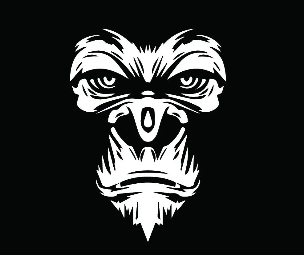 Gorilla Face Decal наклейка на окно бампер автомобильный Декор обезьяна Ape Zoo фотосессия