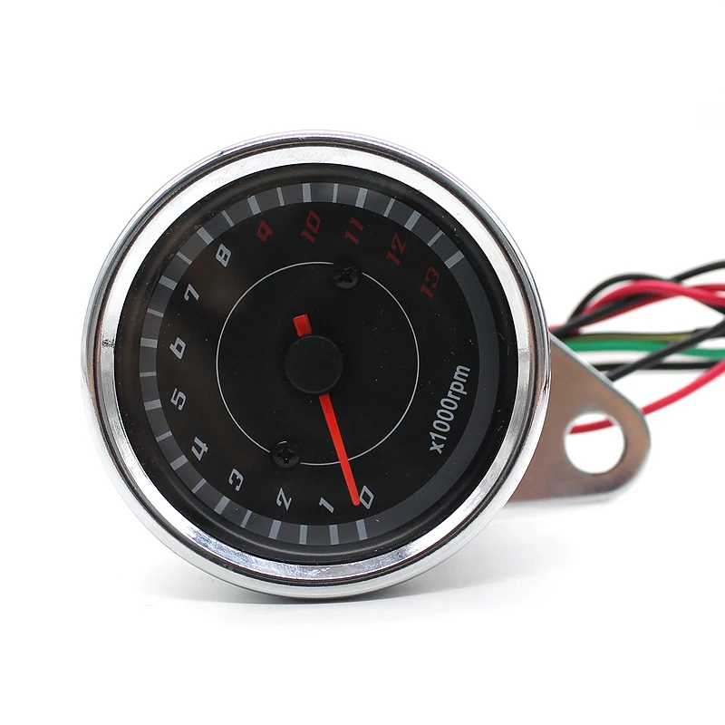1000 RPM universal motorcycle tachometer LED Screen DC 12V Meter Gauge 13K speedometer for honda Yamaha Suzuki | Автомобили и