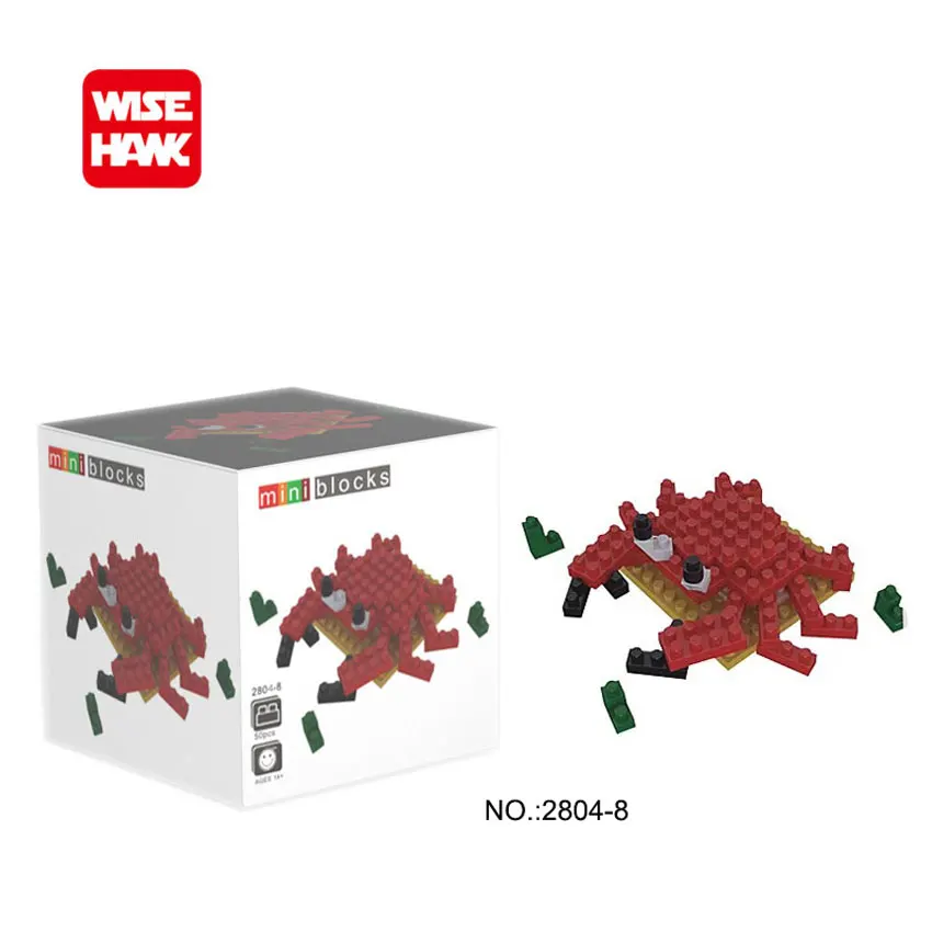 Фото WiseHawk Animal Series Micro Bricks  DIY Toys Set Giraffe Turtle Dog Mini Building Blocks Action Figures 3D Diamond Model №5