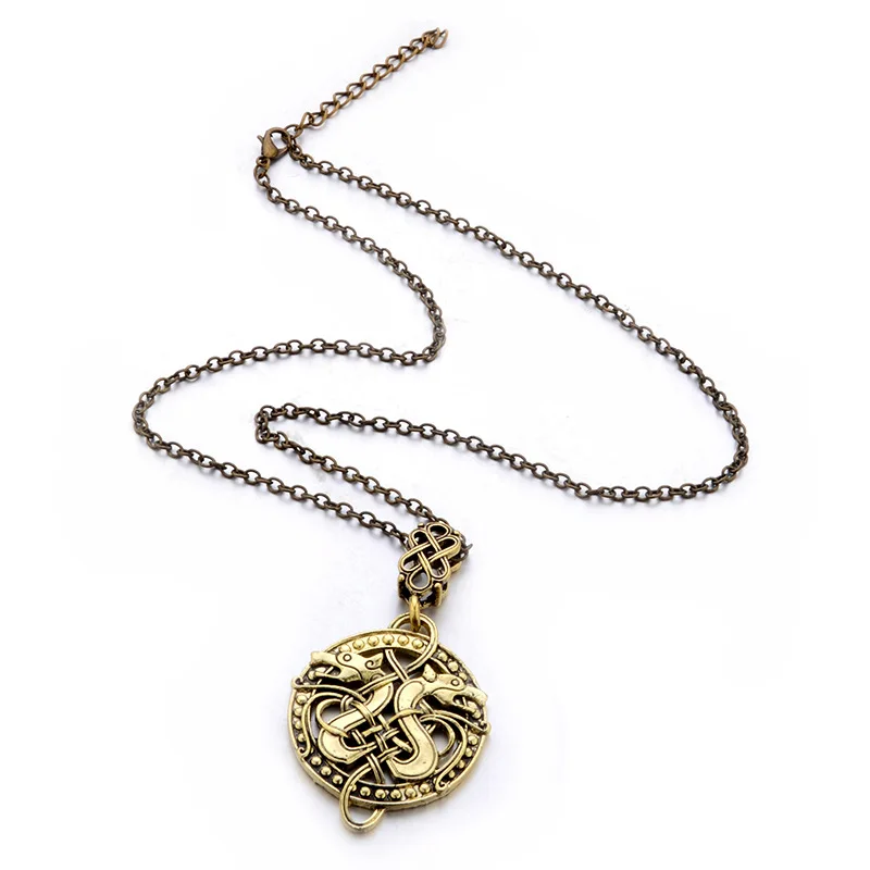 FENGLI двойной дракон ретро ожерелье славяне Викинги антикварные ручной работы