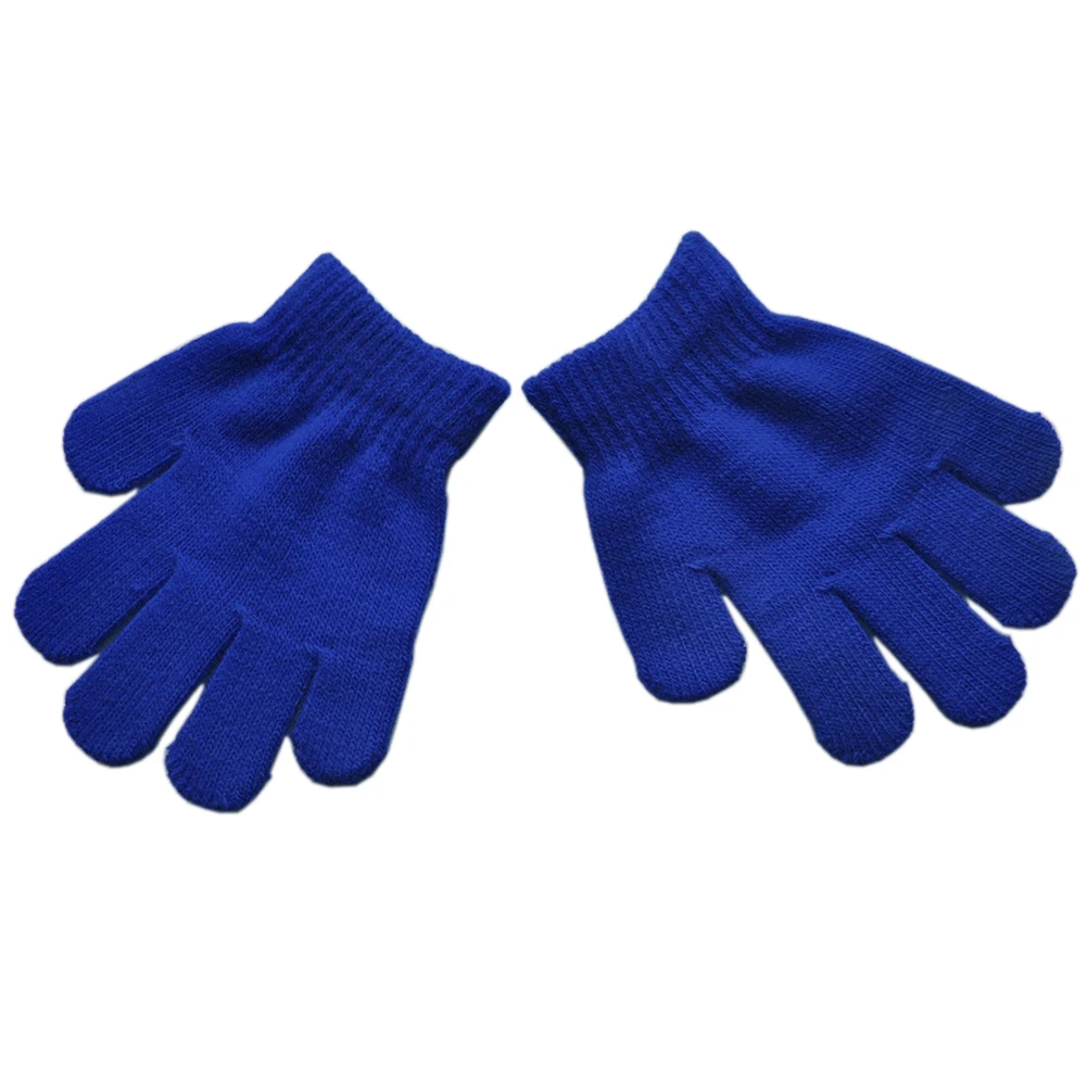 Однотонные уличные перчатки для мальчиков и девочек детские эластичные теплые