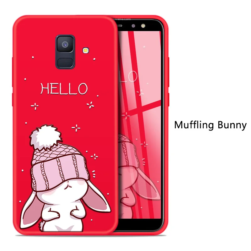 Muffling Bunny Милый чехол для samsung Galaxy A7 силиконовый чехол для телефона 3D рельефный чехол для Galaxy ya5 A6 A7 A8 Plus бамперы Fundas Coques - Цвет: Muffling Bunny
