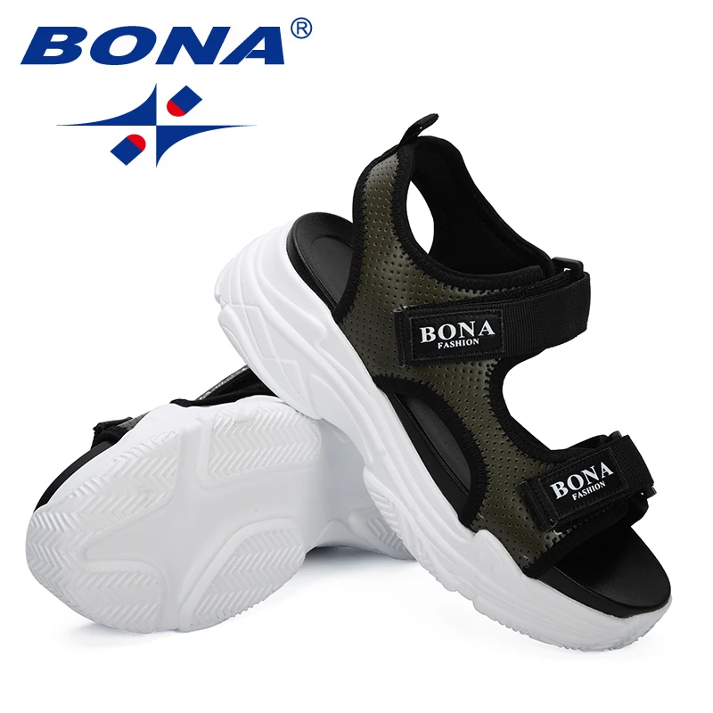 BONA/Новинка года; стильные летние женские босоножки; босоножки на танкетке; кожаная повседневная обувь с открытым носком; модная женская прогулочная обувь