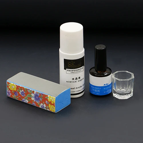 Набор для дизайна ногтей акриловый жидкий порошок гель Праймер Ручка Кисть файл