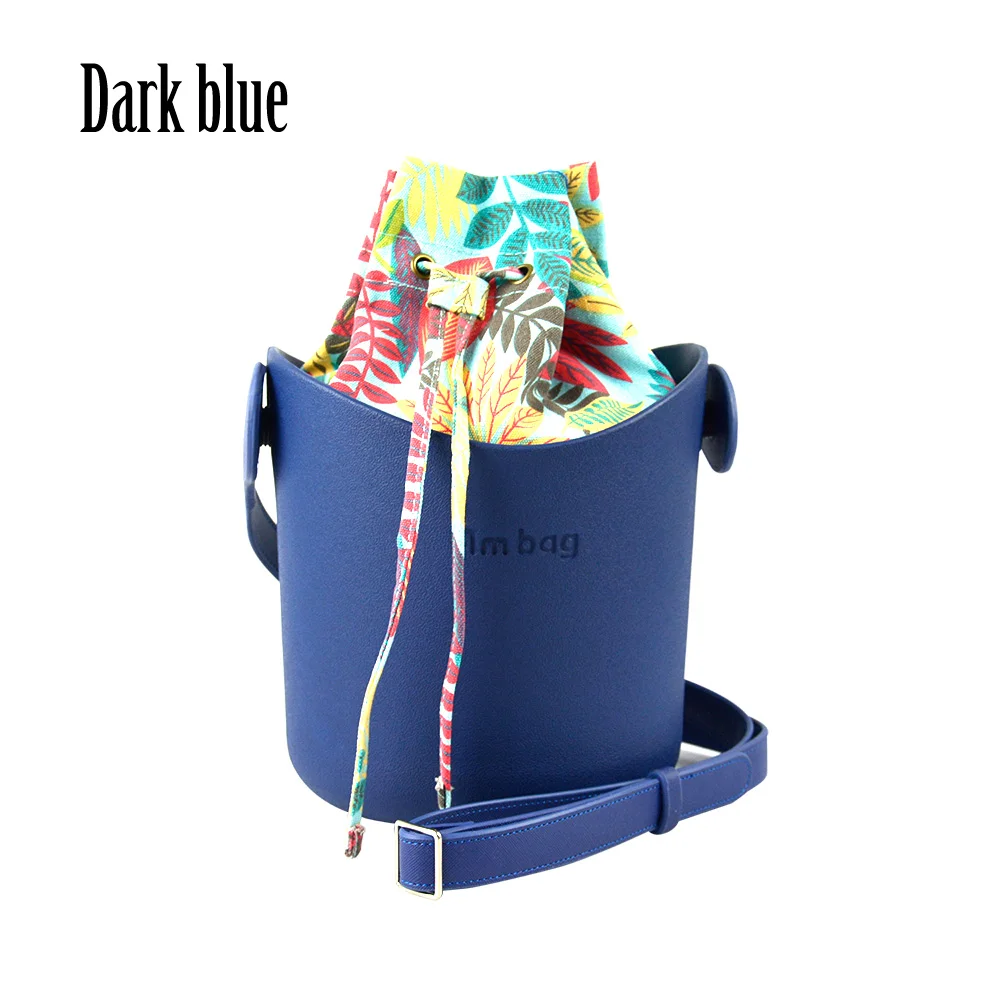 Dark blue Стиль obag Ambag EVA O сумка корзина с ручками Ремни Цветочные холщовые вставки женская сумка через плечо DIY сумка - Цвет: Dark blue