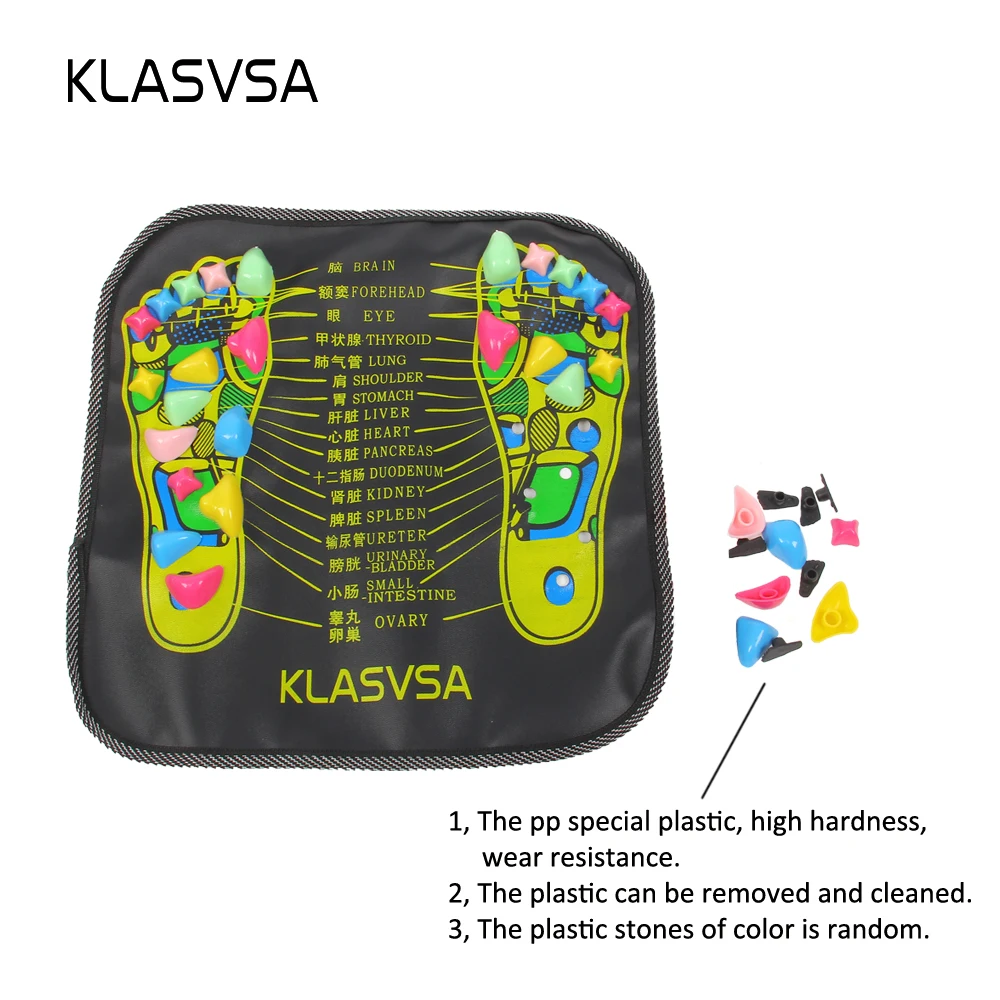 KLASVSA массажер для ног коврик Рефлексология пластик камень ходьбы облегчение боли