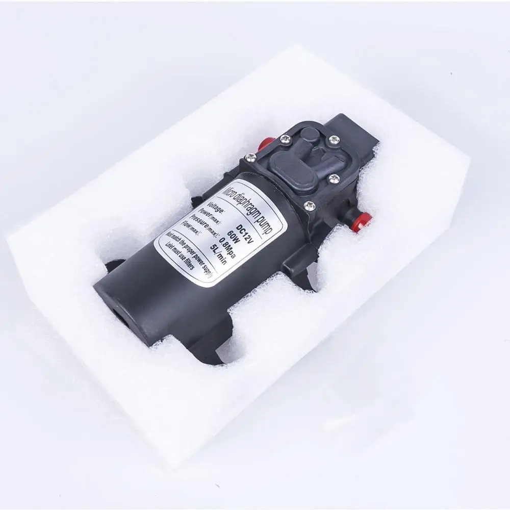 DC 12V 60W 130PSI 5L/мин Электрический мембранный насос Самовсасывающий усилитель для